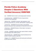 Florida Police Academy  Chapter 2 Questions With  Verified Answers| VERIFIED