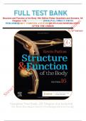 FULL TEST BANK Structure and Function of the Body 16th Edition Patton Questions and Answers, All Chapters 1-22