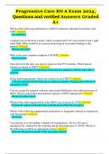 Progressive Care RN A Exam 2024&comma; Questions and verified Answers Graded A&plus;