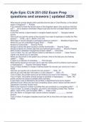Kyle Epic CLN 251-252 Exam Prep questions and answers &vert; updated 2024
