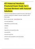ATI Maternal Newborn Proctored Exam Study Set 2 Focused Reviews with Assured Solutions