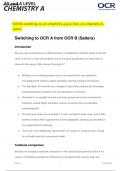 Switching to OCR A from OCR B (Salters)