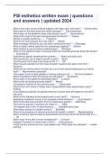 PSI esthetics written exam &vert; questions and answers &vert; updated 2024