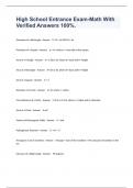 High School Entrance Exam-Math With Verified Answers 100&percnt;&period;