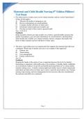 Maternal and Child Health Nursing 8th Edition Pillitteri Test Bank
