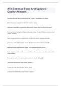 ATA Entrance Exam And Updated Quality Answers  &period;