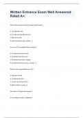 Written Entrance Exam Well Answered Rated A&plus;&period;