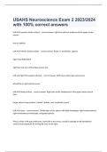  USAHS Neuroscience Exam 2 2023&sol;2024 with 100&percnt; correct answers