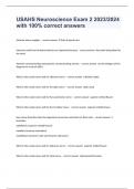 USAHS Neuroscience Exam 2 2023&sol;2024 with 100&percnt; correct answers