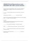 USAHS Clinical Neuroscience exam 2023&sol;2024 with 100&percnt; correct answers