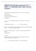 USAHS Clinical Neuroscience CLO 1 PART 1-4  2023&sol;2024 with 100&percnt; correct answers