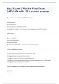 Real Estate U Florida  Final Exam 2023&sol;2024 with 100&percnt; correct answers
