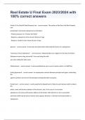 Real Estate U Final Exam 2023&sol;2024 with 100&percnt; correct answers