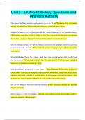Unit 3 &vert; AP World History Questions and Answers Rated A
