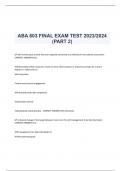 ABA 603 FINAL EXAM TEST 2023/2024  (PART 2)