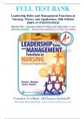 Test Bank for Leadership Roles and Management Functions in Nursing 10th Edition by Bessie L Marquis & Carol Huston ISBN 9781975139216 Chapter 1-25|Complete Guide A+