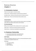 Business Structure Class Notes and Question from Business A Levels by Peter Simpson