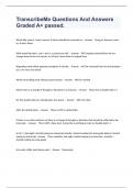 TranscribeMe Questions And Answers Graded A&plus; passed&period;