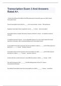 Transcription Exam 3 And Answers Rated A&plus;&period;
