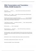 RNA Transcription and Translation FINAL EXAM Graded A&plus;&period;