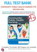 Test Bank For Community Public Health Nursing 7th Edition Nies &vert; 9780323528948 &vert; All Chapters with Answers and Rationals