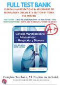 Test Bank For Clinical Manifestations and Assessment of Respiratory Disease 8th Jardins | 9780323553698 | All Chapters with Answers and Rationals