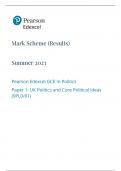 Edexcel a level politics paper 1 mark scheme june 2023