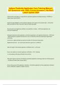 Indiana Pesticide Applicator Core Training Manual &vert; 125 Questions with 100&percnt; Correct Answers &vert; Verified &vert; Latest Update 2024