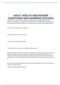 ADULT HEALTH HESI REVIEW  QUESTIONS AND ANSWERS 2023/2024