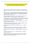 ADVANCED PATHOPHYSIOLOGY REAL EXAM 60 QUESTIONS AND ANSWERS &vert;RATED A&plus;&vert; What is a protective and complex phenomenon composed of sensory experiences &lpar;time&comma; space&comma; intensity&rpar;&comma; emotion&comma; cognition&comma; and motivation&quest; - ---CORRECT ANSWER--- Pain Portion of the ner