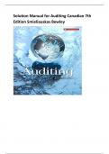 Solution Manual for Auditing Canadian 7th Edition Smieliauskas Bewley