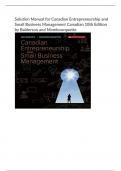 Solution Manual for Canadian Entrepreneurship and  Small Business Management Canadian 10th Edition  by Balderson and Mombourquette