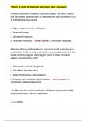Pharm Exam 3 Practice Questions And Answers 