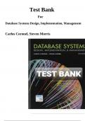Test Bank For Database Systems Design, Implementation, Management By Carlos Coronel, Steven Morris (z-lib)