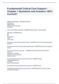 Fundamental Critical Care Support - Chapter 1 Questions and Answers 100&percnt; Correct&excl;&excl;