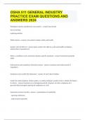 OSHA 511 GENERAL INDUSTROSHA 511 GENERAL INDUSTRY PRACTICE EXAM QUESTIONS AND ANSWERS 2024&period;Y PRACTICE EXAM QUESTIONS AND ANSWERS 2024&period;