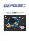 Solution Manual for Organizational Behaviour  Concepts Controversies Applications Sixth  Canadian Edition Canadian 6th Edition Langton  Robbins Judge