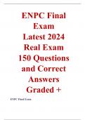 ENPC Final Exam  Latest 2024  Real Exam  150 Questions and Correct Answers  Graded +