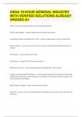 OSHA 10-HOUR GENERAL INDUSTRY WITH VERIFIED SOLUTIONS ALREADY GRADED A&plus;