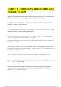 OSHA 10 HOUR EXAM QUESTIONS AND ANSWERS 2024