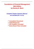 Solutions for Foundations of Financial Management, 18th Edition Block (All Chapters included)