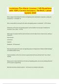Louisiana Fire Alarm License &vert; 140 Questions with 100&percnt; Correct Answers &vert; Verified &vert; Latest Update 2024