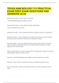 TEXAS A&M BIOLOGY 111 PRACTICAL EXAM PREP EXAM QUESTIONS AND ANSWERS 20-24&period;