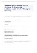 Women's Health - Aquifer Family Medicine 17 55-year-old postmenopausal female with vaginal bleeding Questions with complete solution 2023/2024
