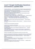 Level 1 Google Certification Questions and answers &vert; updated 2024