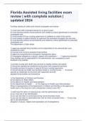 Florida Assisted living facilities exam review &vert; with complete solution &vert; updated 2024