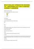 MCAT BIOLOGY (PRINCETON REVIEW) CH. 5 MICROBIOLOGY WITH VERIFIED CORRECT ANSWERS