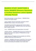 DAANCE STUDY QUESTIONS &  Entire DAANCE Glossary Questions & Verified Solutions Latest Update  | Already Passed