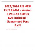 2023/2024 RN HESI EXIT EXAM - Version 3 (V3) All 160 Qs &As Included - Guaranteed Pass A+!!!.
