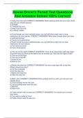 Hawaii Driver's Permit Test Questions And Answers Solved 100&percnt; Correct&excl;